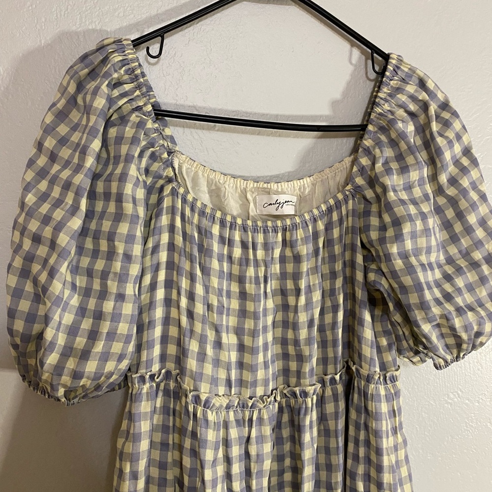Carly Jean Los Angeles: Maddie Gingham Dress in Lavender, women’s small